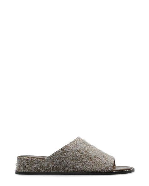 Loewe Luxury Ladera Mule In Brushed Suede In Gray Lyst