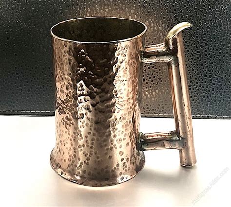 Antiques Atlas Arts And Crafts Heavy Planished Copper Tankard