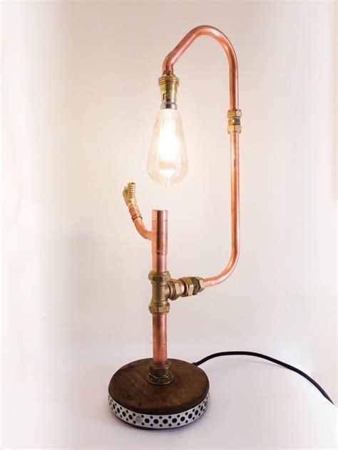 Items Similar To Copper Pipe Table Lamp Copper Table Light Industrial