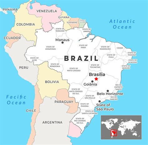 Mapa Do Brasil A Capital Bras Lia As Cidades Mais Importantes E As