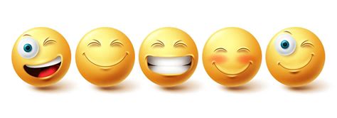 Emoji Happy Face Vector Set Emojis Icons And Emoticon With Funny