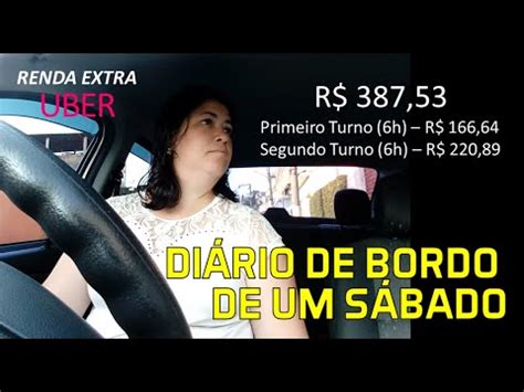 RENDA EXTRA DIÁRIO DE BORDO DE UM SÁBADO NA UBER Total R 387 53