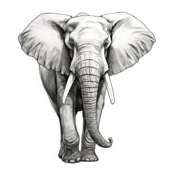 Wild Elephant Realistic Wildlife Illustration Transparent Background