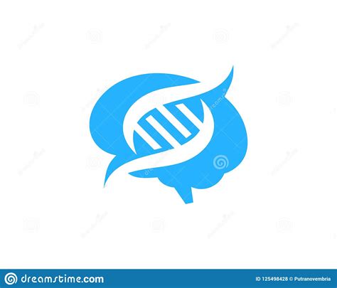 DNA Logo Icon Design De La Mente Ilustración del Vector Ilustración