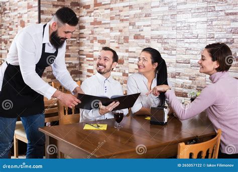 Waiter Taking Order In Restaurant Stock Photo Image Of Writing