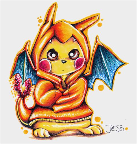 Pikachu With Charizard Costume Pokemon By J Ssi On Deviantart