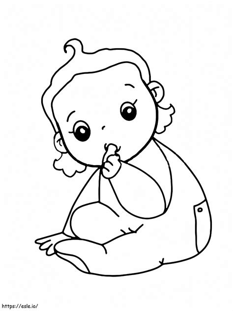 A Baby Girl Coloring Page