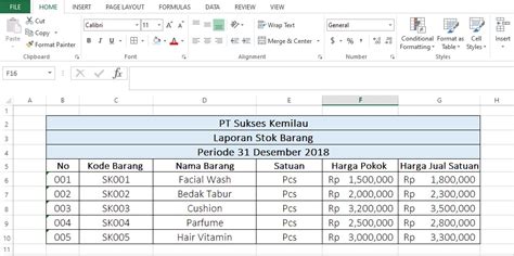 Contoh Format Buku Stok Barang Beinyu