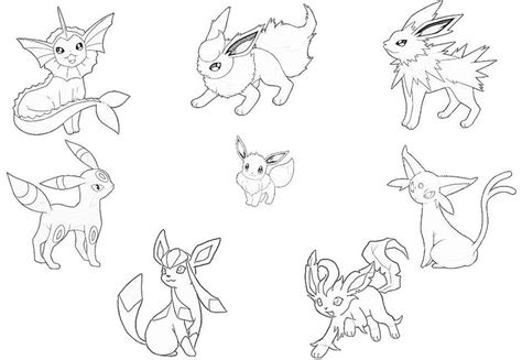 Eevee Glaceon Evolutions Colorironline Sketch Coloring Page