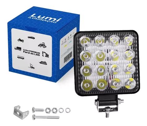 Kit 2 Farol De Milha Led 48w 12v 60v Off Road Barco Caminhão MercadoLivre