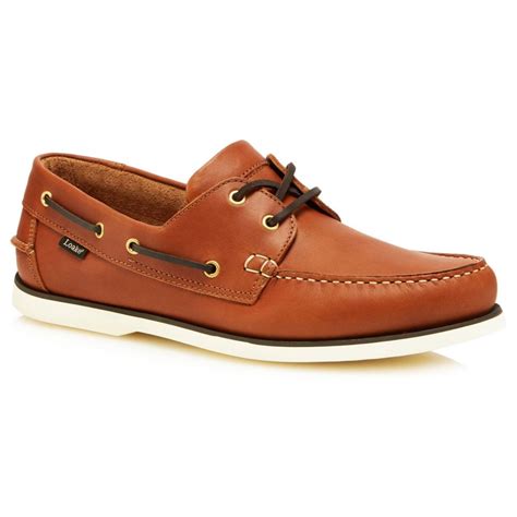 Loake Mens 528 Brown Waxy Leather Boat Shoes