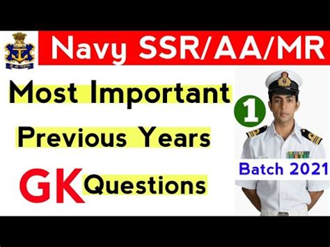 Navy SSR AA MR Most Important Previous Years GK Questions Batch 2021