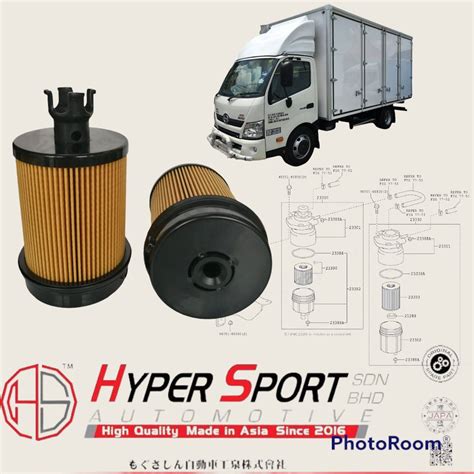 HINO DUTRO XZU720 N040C HINO 300 EURO 5 ELEMENT FUEL FILTER 23304