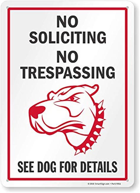 SmartSign Funny No Soliciting Sign Dog Warning Sign No Soliciting No ...