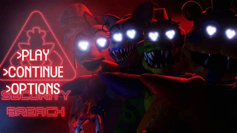 Five Nights At Freddys Security Breach Menu Fanmade Extras Menus ⚠