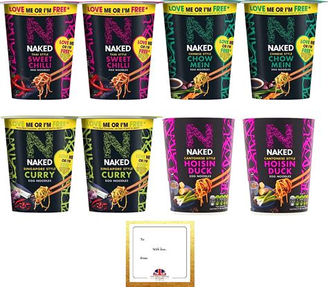 Naked Noodles Multipack Of 8 4 Flavour Egg Noodles Collection 2x