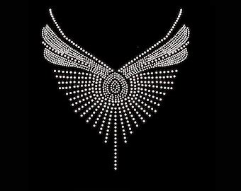 Rhinestone Transfer Bling Hot Fix Iron On Patch Motif Design Etsy