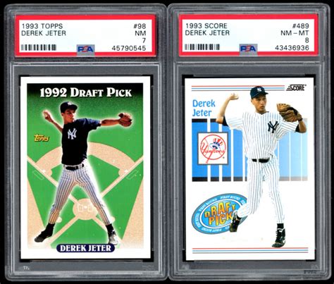 Lot Of 2 Graded Derek Jeter Rookie Cards With 1993 Score 489 RC PSA