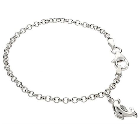 Kids Sterling Silver Dolphin Charm Bracelet Eves Addiction®