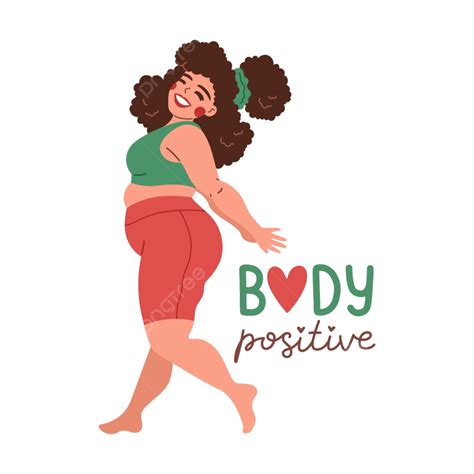 몸 긍정적인 사랑 당신의 몸 견적 평면 디자인 벡터 일러스트 레이 션 Bodypositive 크기 초과 중량 Png