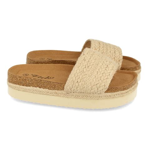 Sandalias Planas Mujer Yute M Beige Shambao