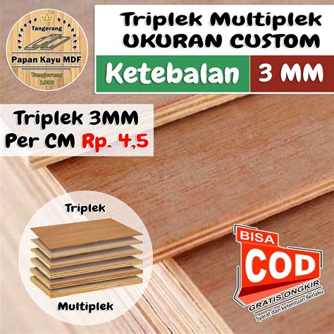 Jual Custom Triplek Multiplek Mm Ukuran Custom Harga Per Cm Multiplek