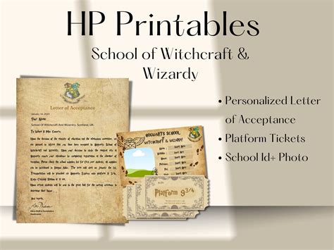 Personalized Acceptance Letter To School Of Witchcraft And Wizardry