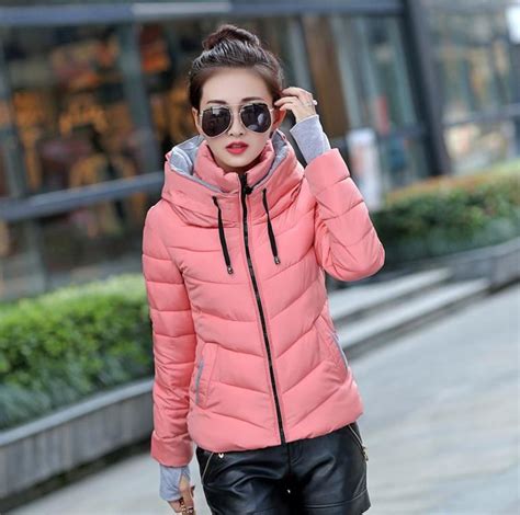 Winter Jacket Short Cotton Padded Womens In 2020 Winter Coats Women