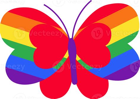 Butterfly Rainbow Color Lgbt Flag 24960452 Png