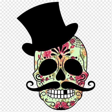 Cráneo Dia De Los Muertos Floral Patrón Diseño Artístico Creativo