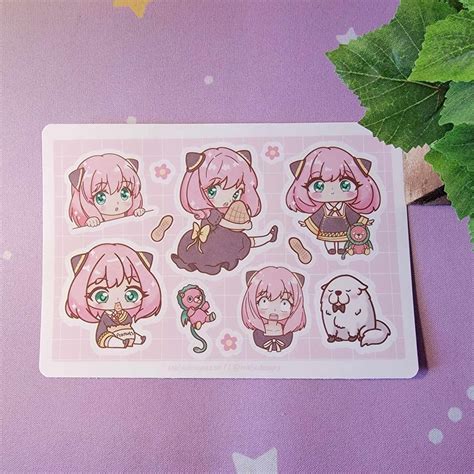 Cute Pink Hair Anime Girl Sticker Sheet Cute Anime Sticker Etsy