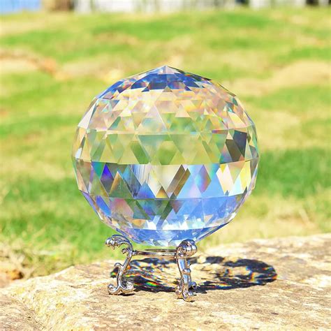 Faceted Crystal Ball Ball Prisms Decorative Balls Snow Globe H