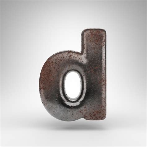 Premium Photo Letter D Lowercase On White Background Rusty Metal D