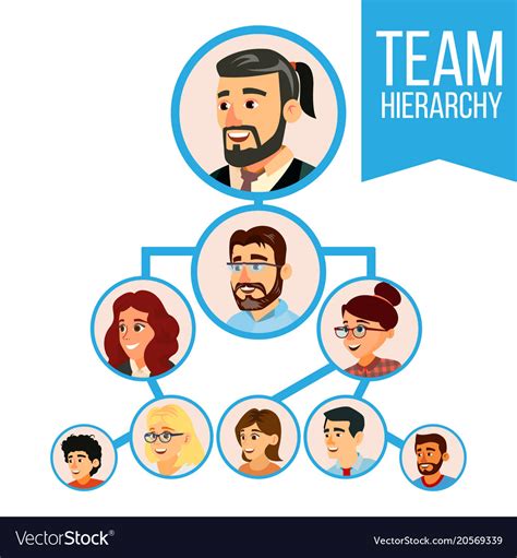 Project Team Organization Chart Employee Vector Image