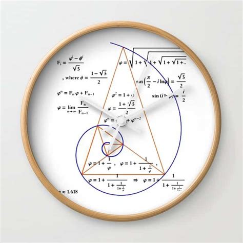 Golden Triangle Logarithmic Spiral Wall Clock Abakcus