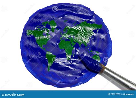 Painted earth. stock photo. Image of colored, paintbrush - 20122632