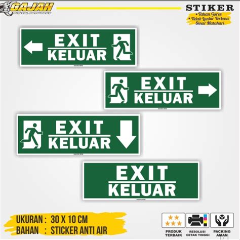 Jual Stiker Jalur Evakuasi Exit Sign Shopee Indonesia