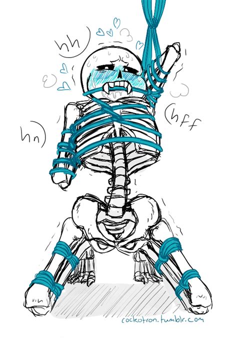 Xbooru Animated Skeleton Blue Blush Blush Bondage Bottom Sans Bound