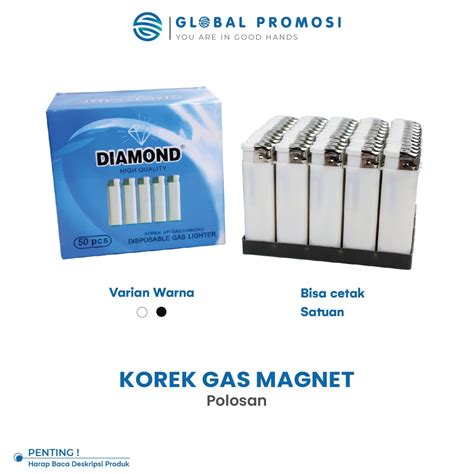 Jual Korek Gas Magnet Diamond M2000 Polos Warna Hitam Putih Bisa Satuan