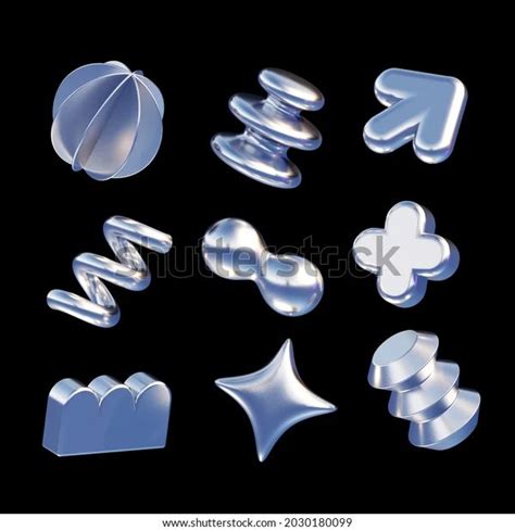 Set Chrome 3d Shapes Elements 3d Hình Minh Họa Có Sẵn 2030180099 Shutterstock Trong 2024