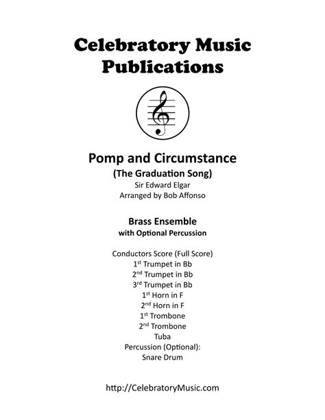 Pomp And Circumstance Arr Bob Affonso By Sir Edward Elgar Sheet