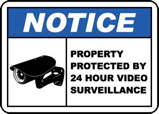 24 Hour Surveillance Signs Same Day Shipping