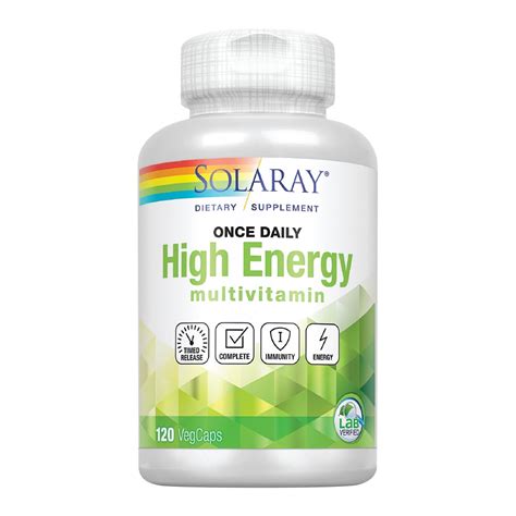 Solaray High Energy Multivitamin Once Daily Timed Release Formula Whole Food And Herb Base