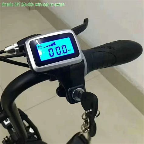 Twist Throttle Grips Led Displayandpower Lock Key Accelerator Gas Handle For Electric Bike