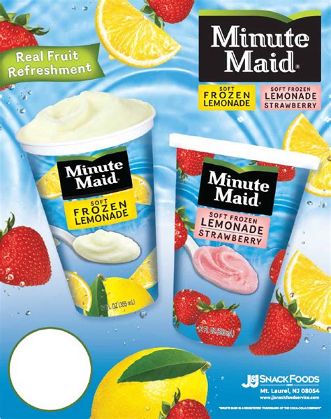 Minute Maid® Soft Frozen Lemonade Cup Price Signs Jandj Snack Foods Corp