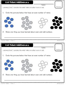 Math Exit Tickets GRADE 2 Strand B F Numbers 2020 Ontario Curriculum