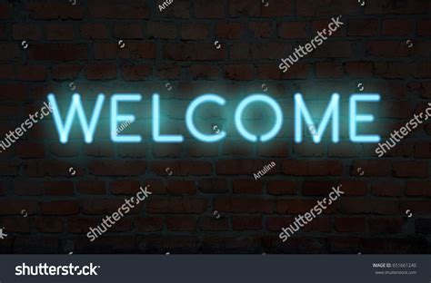 Neon Welcome Word Realistic Vector Letters Stock Vector (Royalty Free ...