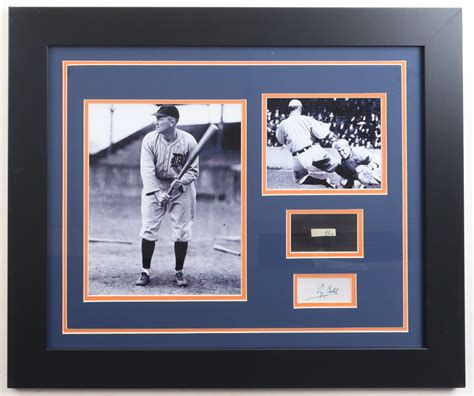 Ty Cobb Signed 19 5x23 5 Custom Framed Photo Display JSA Pristine