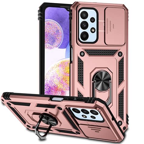 For Samsung Galaxy A Sliding Camshield Holder Phone Case Rose Gold