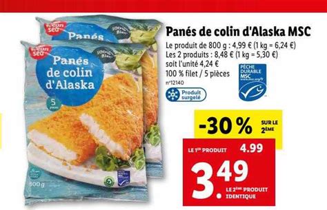 Promo Panés De Colin D alaska Msc chez Lidl iCatalogue fr